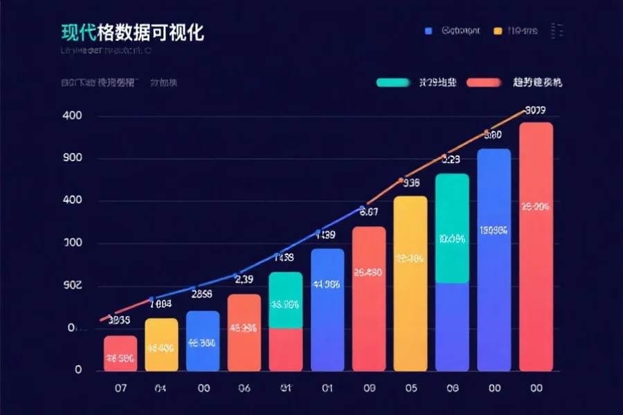 一张现代风格的数据可视化图表，展示号码出现频率和趋势变化，色彩丰富，结构清晰